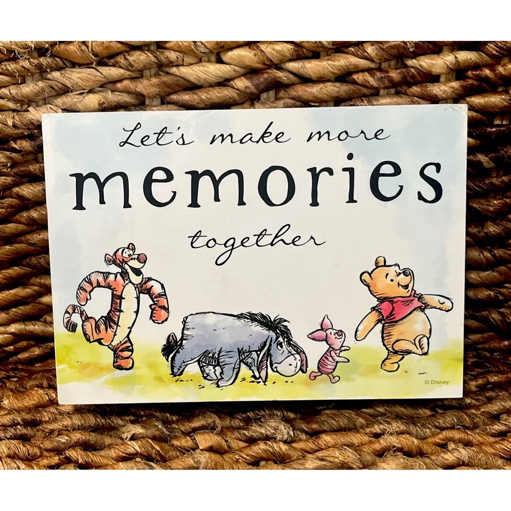 Disney's Winnie the Pooh "LET'S MAKE MEMORIES TOGETHER" 5x7 Wall or Table Decor